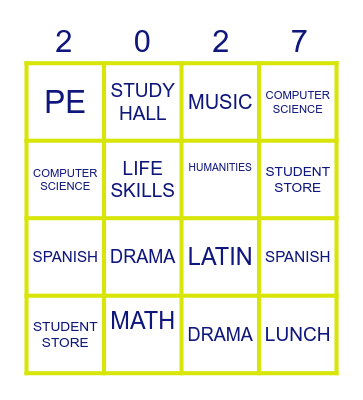 St. Mark's Class 2027! Bingo Card
