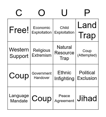 South Sudan Bingo Card