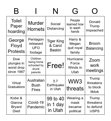 2020 Bingo Card