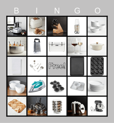 Wedding Registry Bingo! Bingo Card