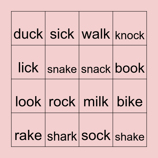 Throaty sound Bingo! Bingo Card