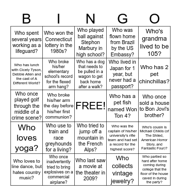 US Business Operations  Bingo Card