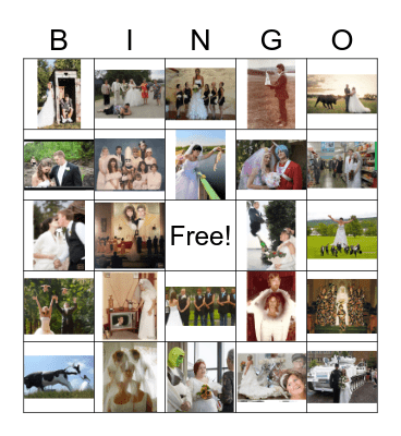 Awkward Wedding Photo BINGO Card