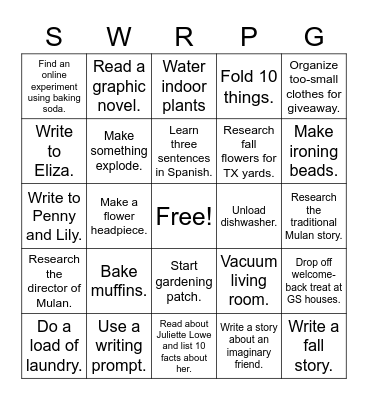 Charlotte's Productivity Bingo :-) Bingo Card