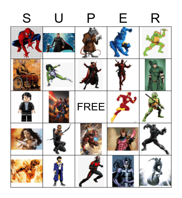 Superhero vs. Villain Bingo Card