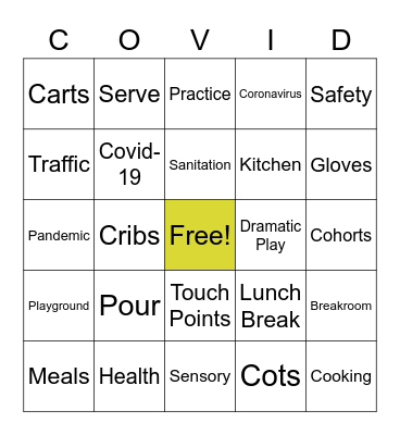 Keeping Covid-19 Out Bingo Card
