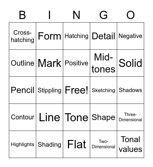 DRAWING-O! Bingo Card