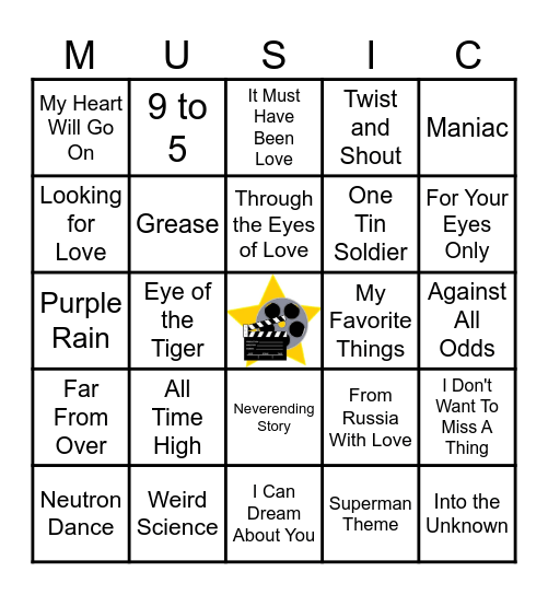 LET'S GO TO THE MOVIES Bingo Card