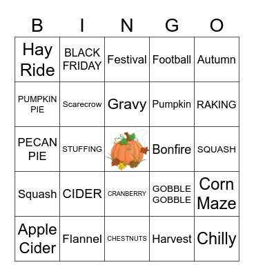 Fall Bingo Card