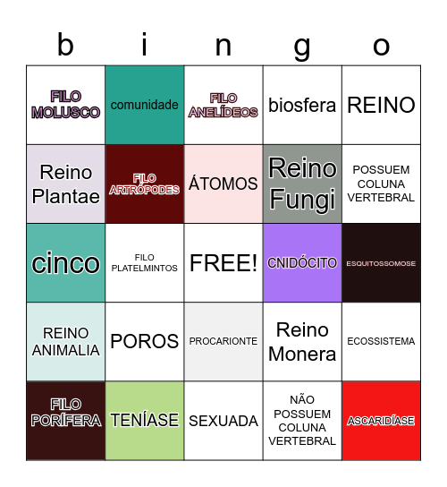 Bingo de Ciências - 7º Ano Bingo Card