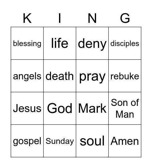 SERMON BINGO Card