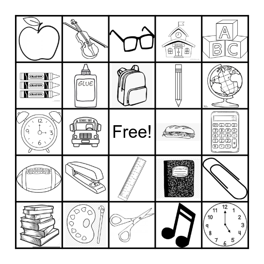 Back to School Jingo! Bingo Card
