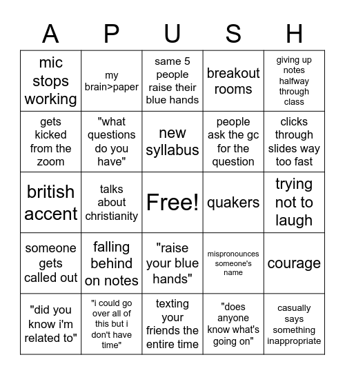 bellotti bingo Card