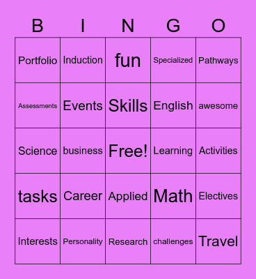 Specialized Skills Bingo Card