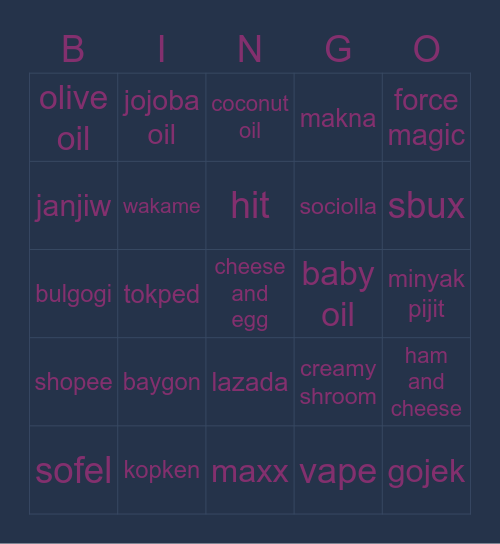 kiko Bingo Card