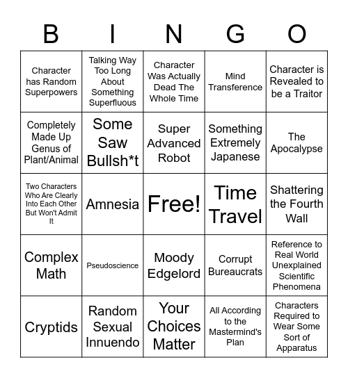 Uchikoshi Game Bingo Card