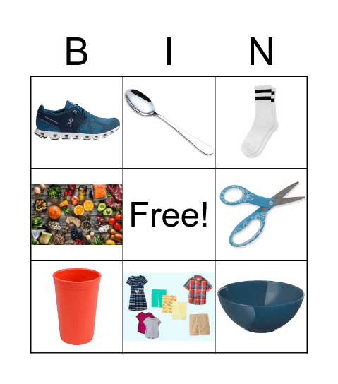 Virtual household items Bingo Card