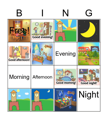 Greetings - Time of the day Bingo Card