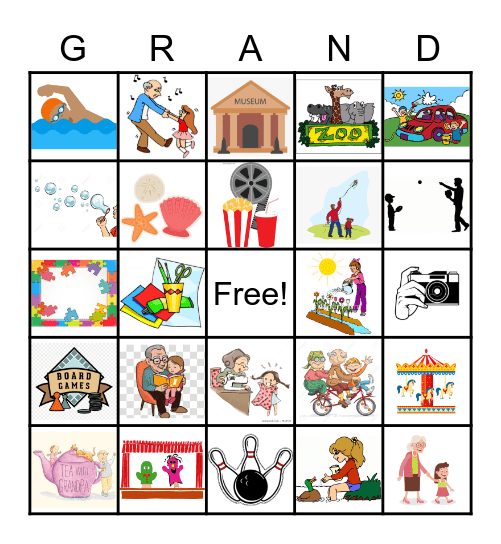 Grandparent's Day Bingo Card