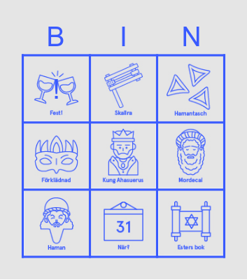 Purim Bingo Card