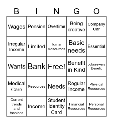Business Bingo Card