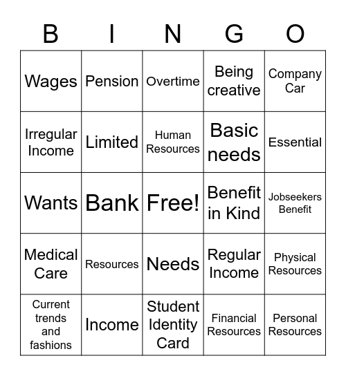 Business Bingo Card