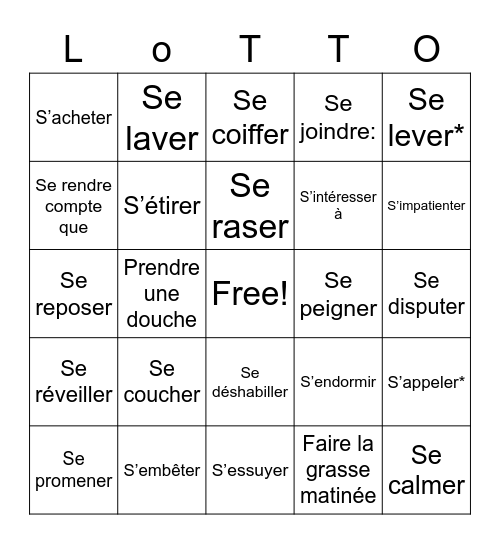 Routine Quotidienne #1 Bingo Card