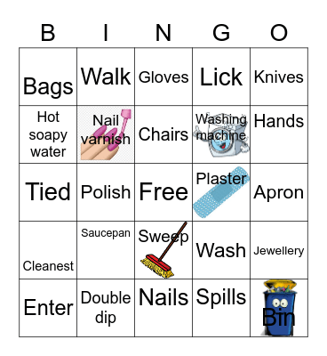 Hygiene & Safety In The Kitchen Bingo Card