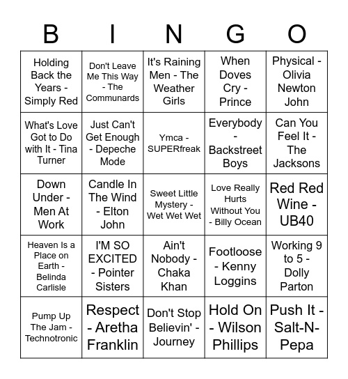 RnR Bingo - Summer Event 2020 Bingo Card