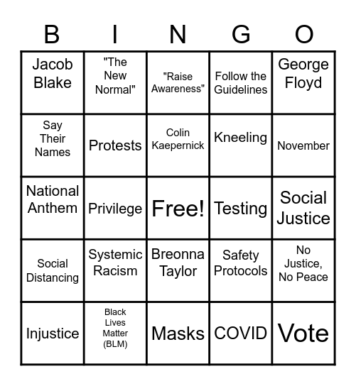 NFL Kickoff Bingo! Bingo Card