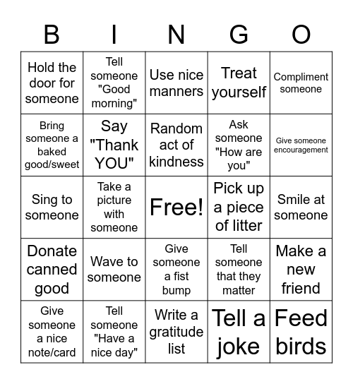 Options Bingo Card