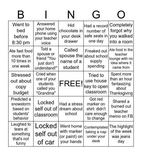 DEVOLSON BINGO Card