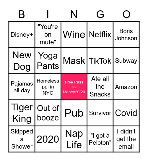 Money20/20 Bingo Card