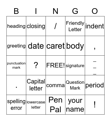 Editing Bingo Card