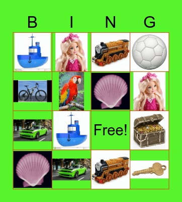 My toys Bingo Card