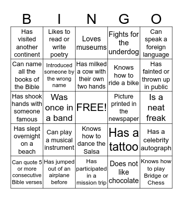 It's Minglin' Bingo!! Bingo Card