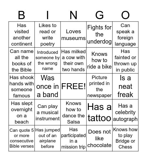 It's Minglin' Bingo!! Bingo Card