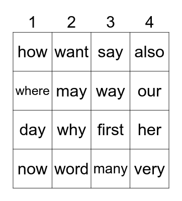 Riley's Bingo Card