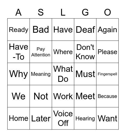 Introductions List 2 Bingo Card