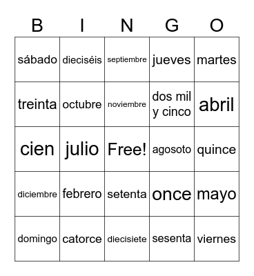 ¡Revisión de Bingo! Bingo Card