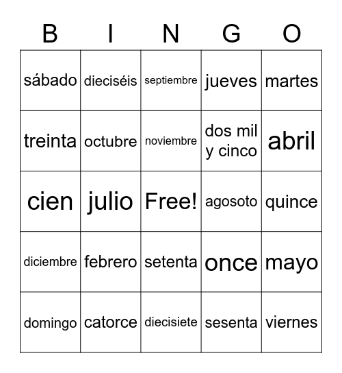¡Revisión de Bingo! Bingo Card