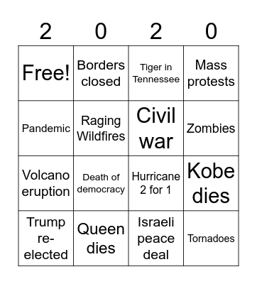 2020 Bingo Card