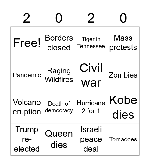 2020 Bingo Card