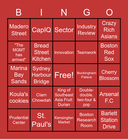 MFS Admin Roundtable Bingo Card