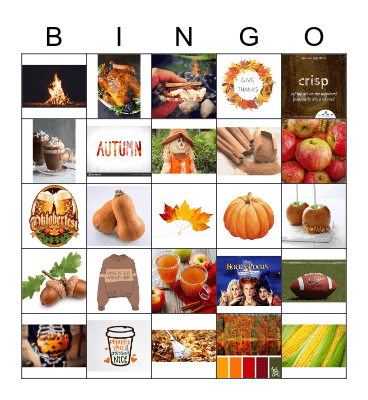 Fall Picture Bingo Card