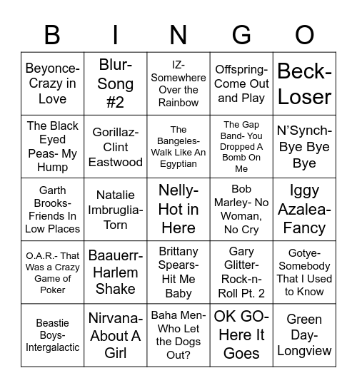 Total-Quiz.com Presents Radio Bingo: B I N G O Bingo Card