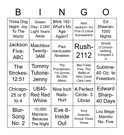 Total-Quiz.com Presents Radio Bingo: Count On It Bingo Card