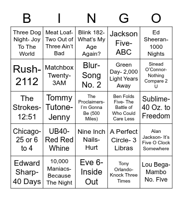 Total-Quiz.com Presents Radio Bingo: Count On It Bingo Card