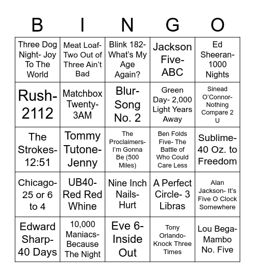 Total-Quiz.com Presents Radio Bingo: Count On It Bingo Card