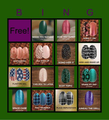 COLOR STREET FALL Bingo Card